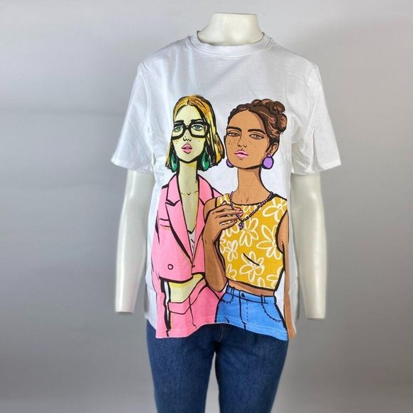 ZARA T-SHIRT PRINT WITH GIRLS - Picture 6 of 6